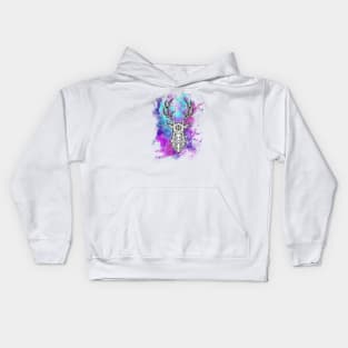 water-color Deer Head Kids Hoodie